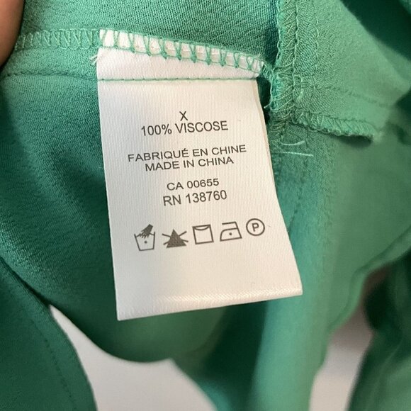 Flutter Sleeve Top Sz X Kelly Green Blouse Shirt Lightweight NWT In Every Story - Picture 10 of 11